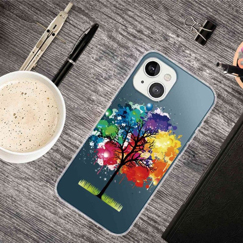 Cover iPhone 14 Plus Albero Dell'acquerello Senza Soluzione Di Continuità