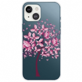Cover iPhone 14 Plus Albero Farfalla Trasparente
