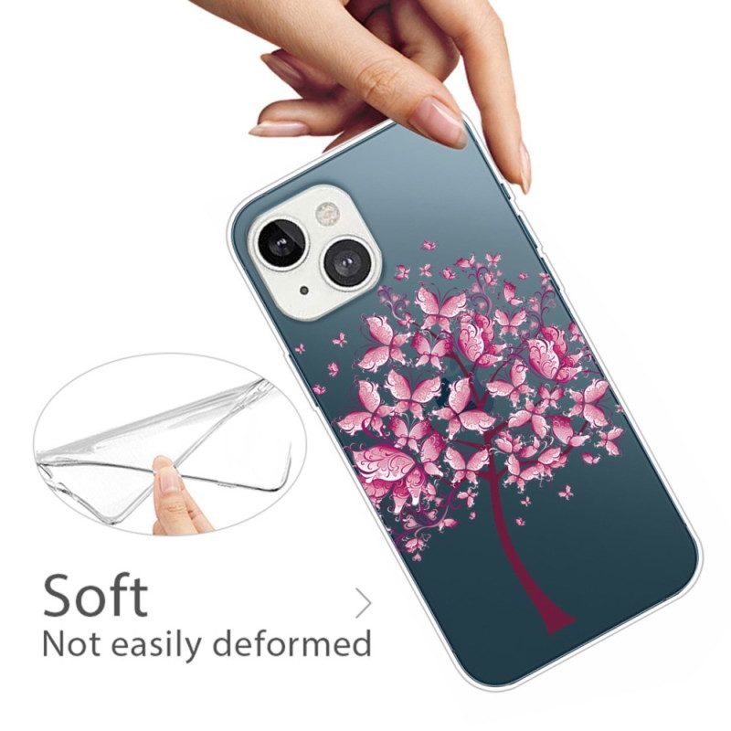Cover iPhone 14 Plus Albero Farfalla Trasparente