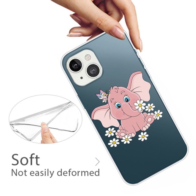Cover iPhone 14 Plus Elefante Rosa Senza Cuciture