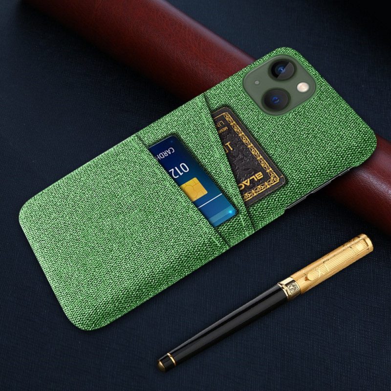Cover iPhone 14 Plus Portacarte In Tessuto