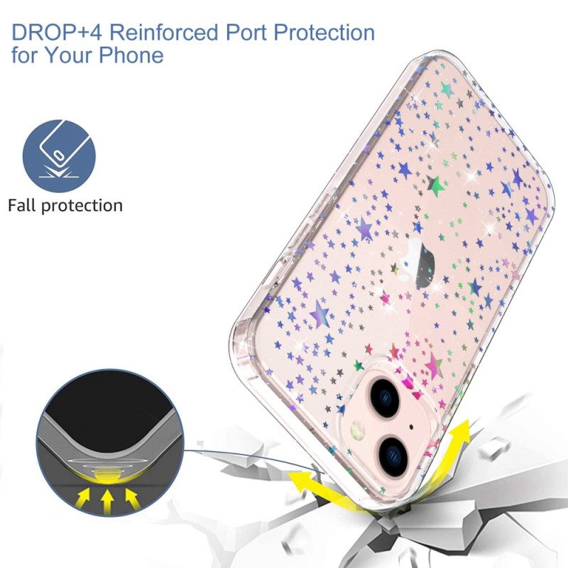 Cover iPhone 14 Plus Stelle/farfalle In Silicone Flessibile