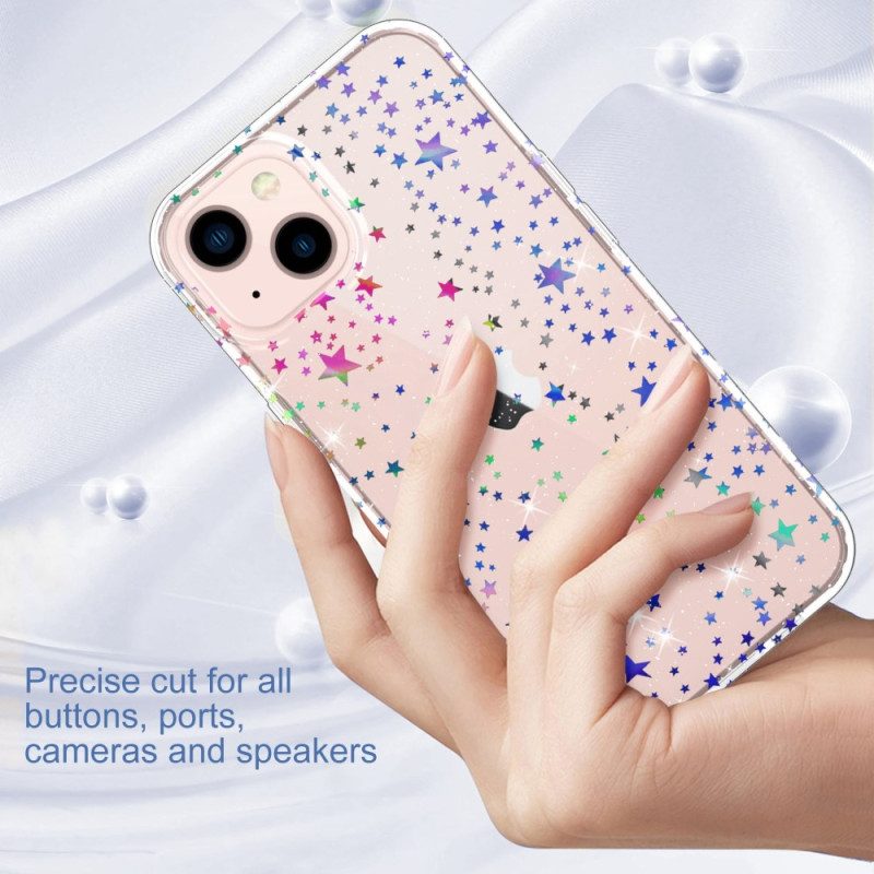 Cover iPhone 14 Plus Stelle/farfalle In Silicone Flessibile