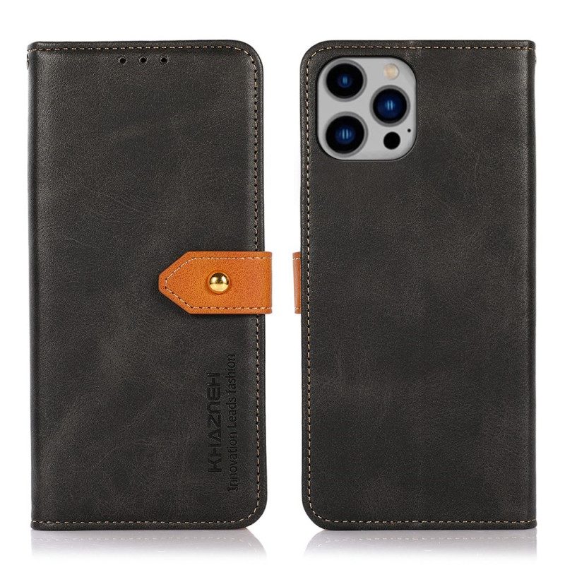 Custodia A Portafoglio iPhone 14 Plus Con Cinturino Khazneh
