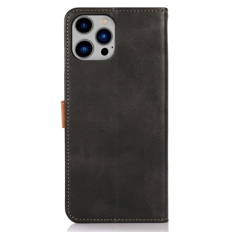Custodia A Portafoglio iPhone 14 Plus Con Cinturino Khazneh