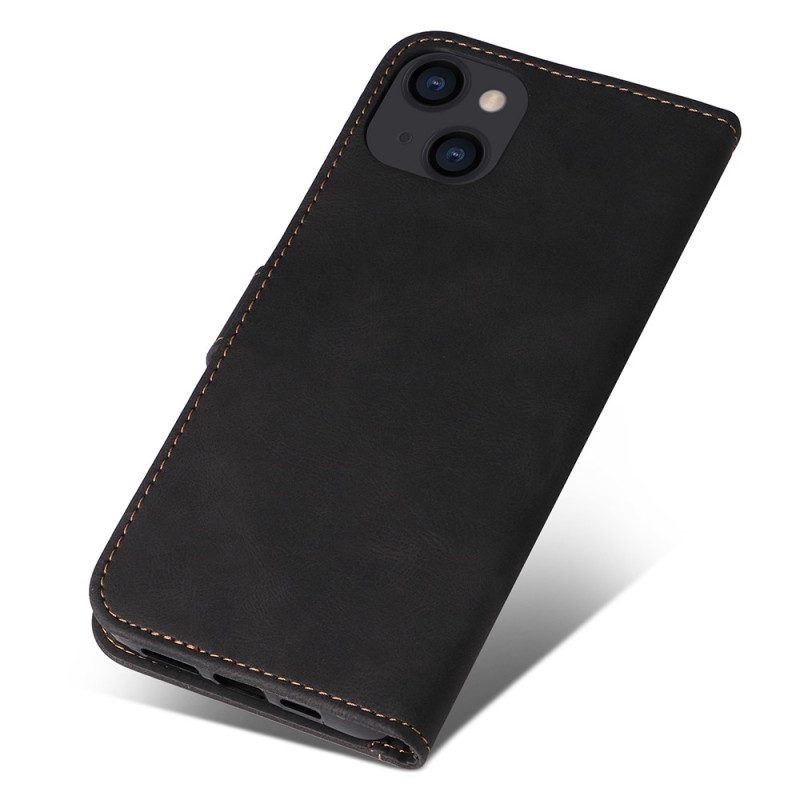 Custodia A Portafoglio iPhone 14 Plus Tricolore Con Cordino