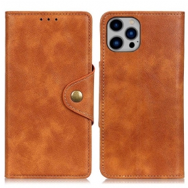 Custodia in pelle iPhone 14 Plus Bottone In Ecopelle