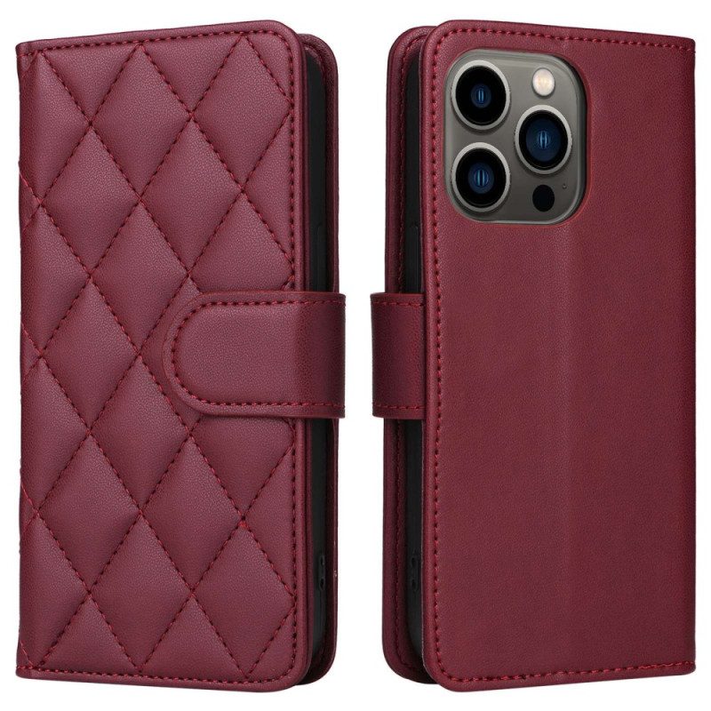 Custodia in pelle iPhone 14 Plus Classico Trapuntato