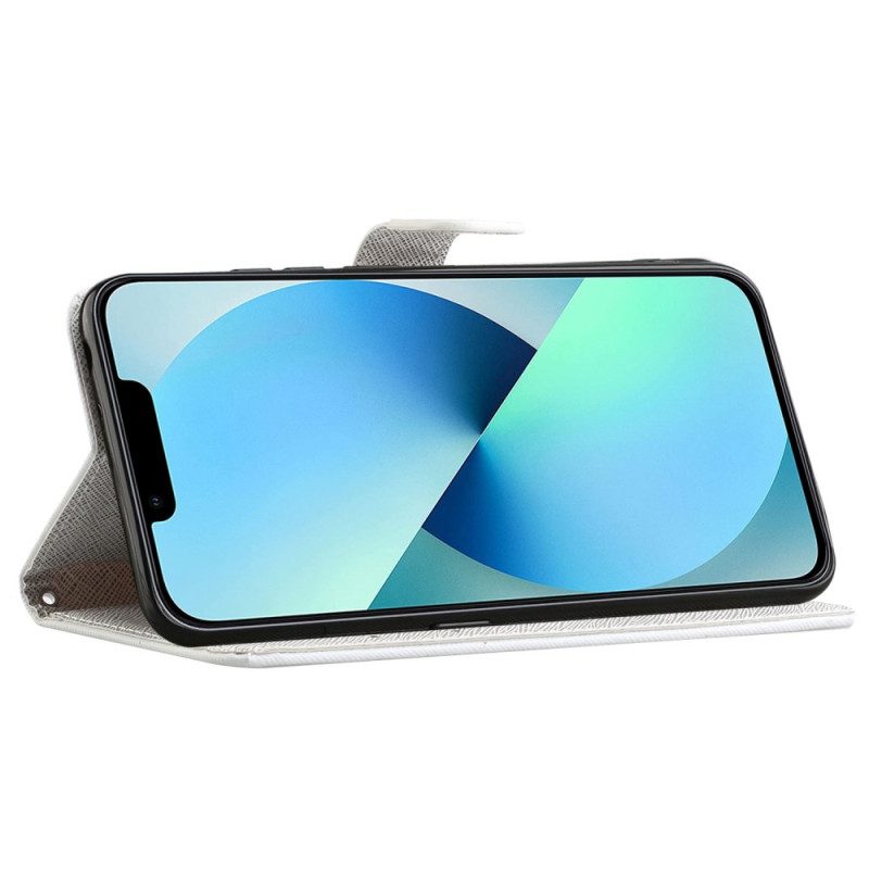 Custodia in pelle iPhone 14 Plus Divertenti Gatti Perizoma