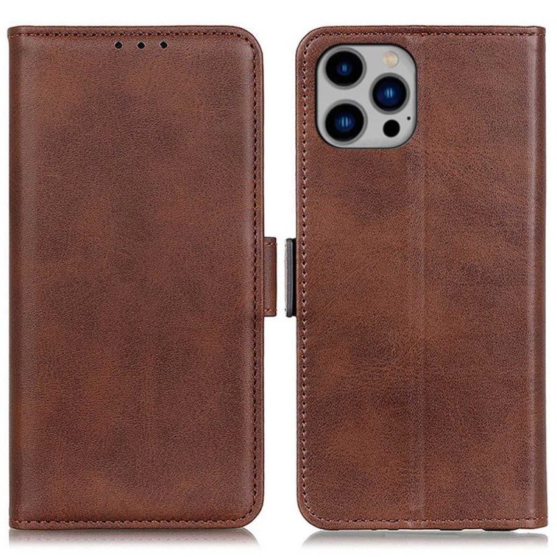 Custodia in pelle iPhone 14 Plus Doppia Chiusura