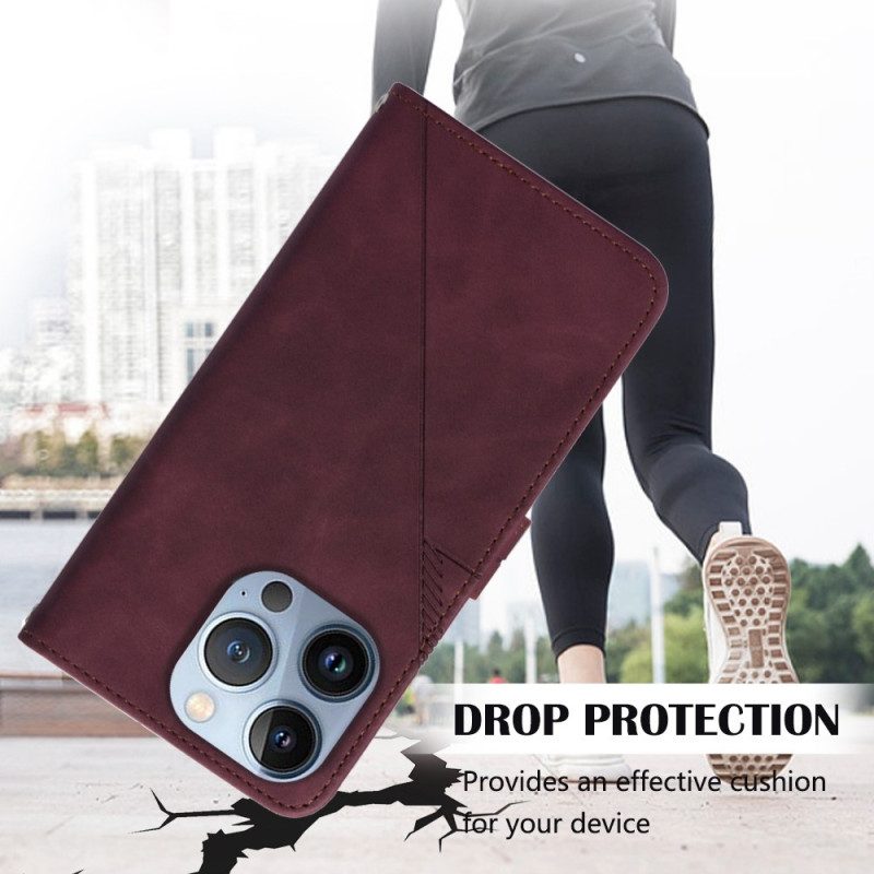 Custodia in pelle iPhone 14 Plus Effetto Pelle Piramidale