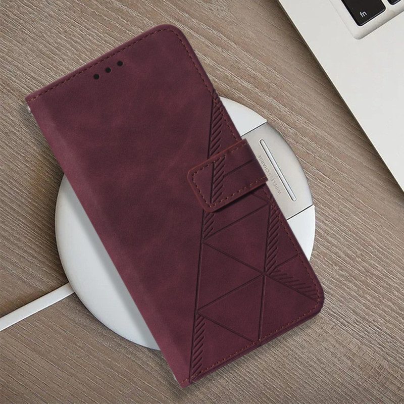 Custodia in pelle iPhone 14 Plus Effetto Pelle Piramidale