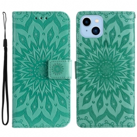 Custodia in pelle iPhone 14 Plus Fiore Del Sole