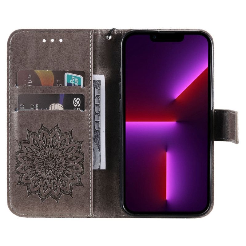Custodia in pelle iPhone 14 Plus Fiore Del Sole