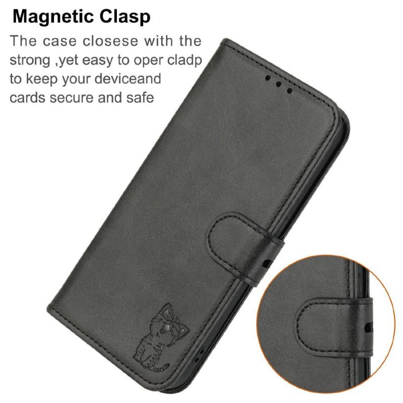 Custodia in pelle iPhone 14 Plus Gattino