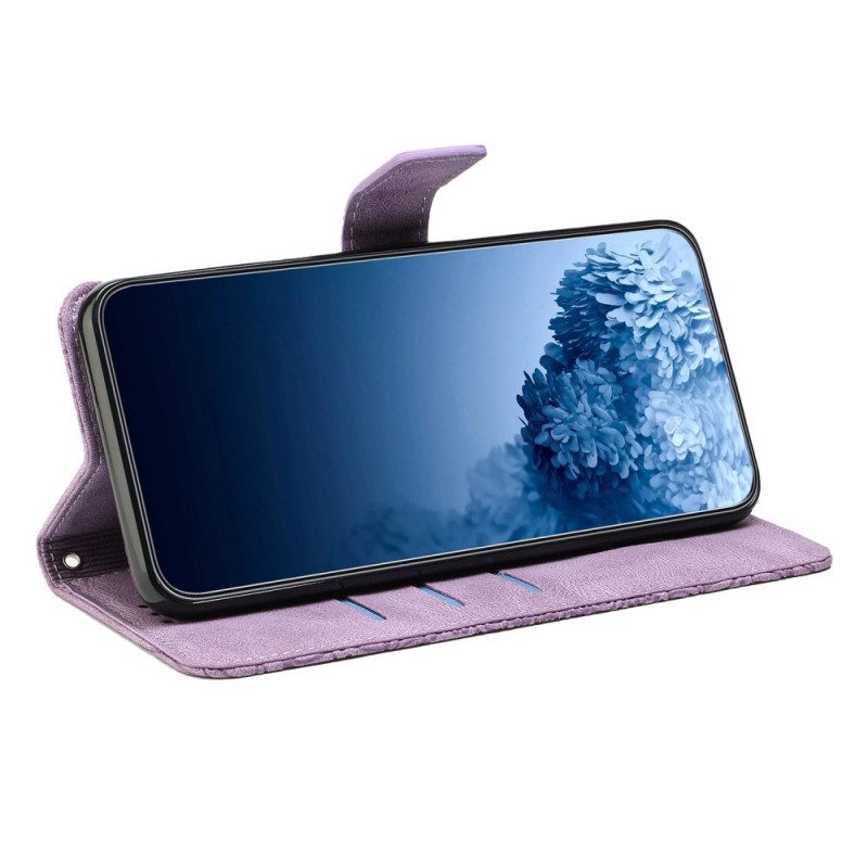 Custodia in pelle iPhone 14 Plus Mandala Con Cordino