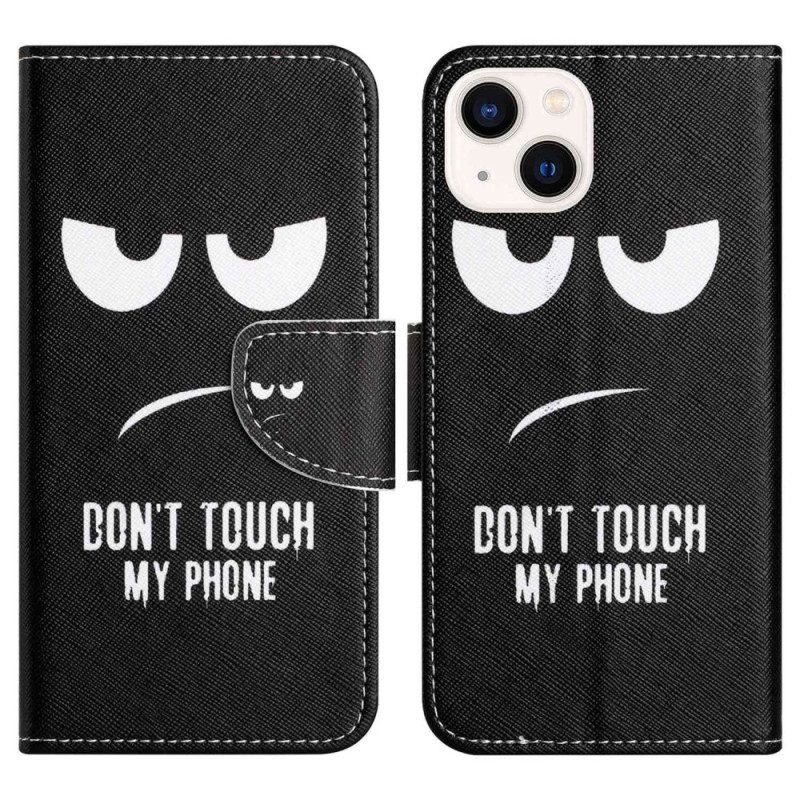 Custodia in pelle iPhone 14 Plus Non Toccare Il Mio Telefono