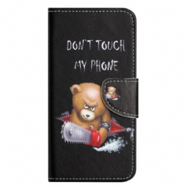 Custodia in pelle iPhone 14 Plus Orso Pericoloso