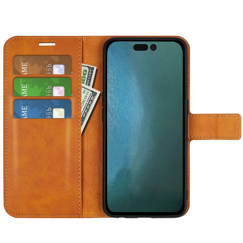 Custodia in pelle iPhone 14 Plus Sottile Effetto Pelle Estremo