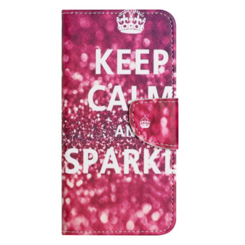 Custodia in pelle iPhone 14 Plus Stai Calmo