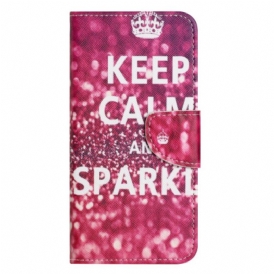 Custodia in pelle iPhone 14 Plus Stai Calmo