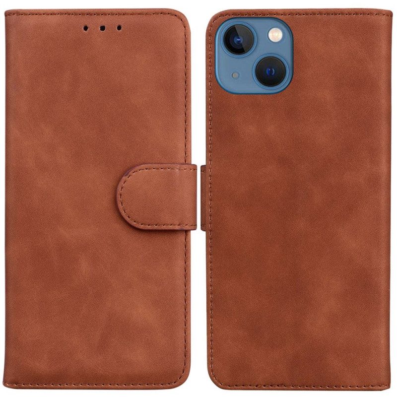 Custodia in pelle iPhone 14 Plus Stile Couture In Pelle