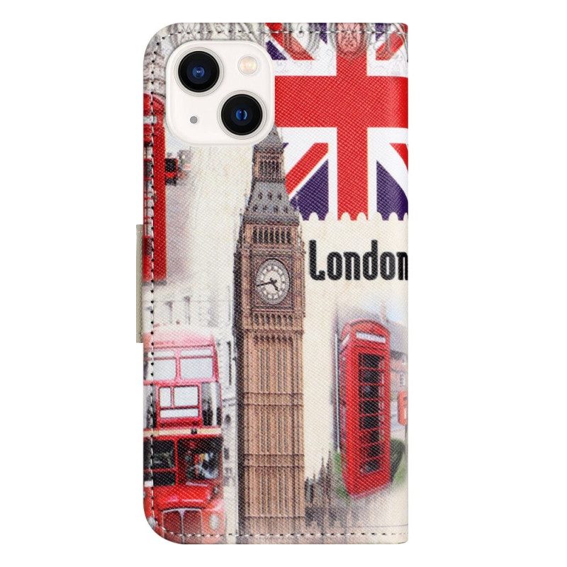 Custodia in pelle iPhone 14 Plus Vita Londinese