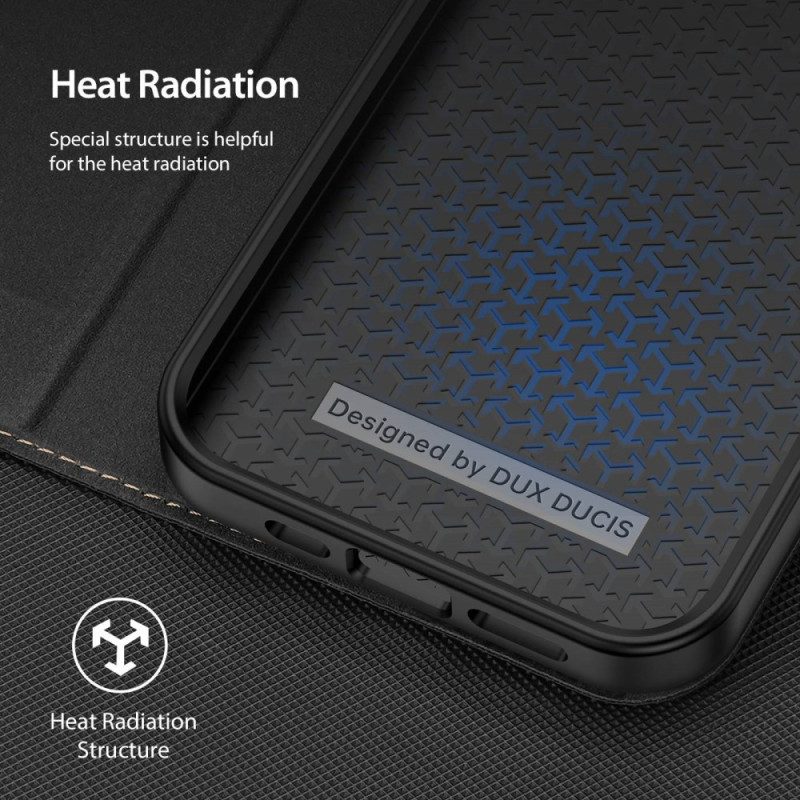 Folio Cover iPhone 14 Plus Custodia in pelle Porta Carte Doppio Dux Ducis
