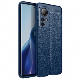 Cover Xiaomi 12 / 12X Doppia Linea Litchi Effetto Pelle