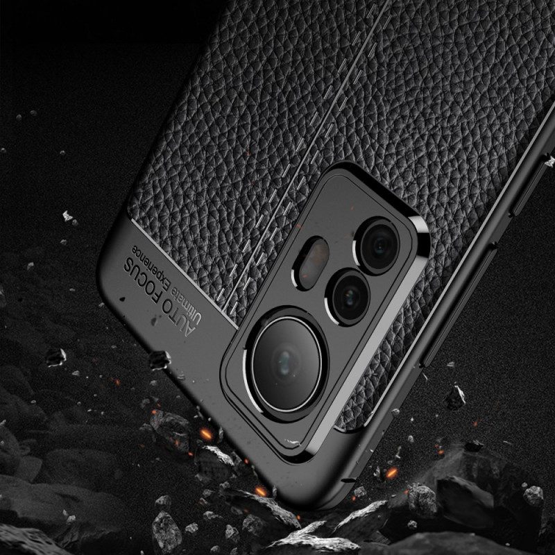 Cover Xiaomi 12 / 12X Doppia Linea Litchi Effetto Pelle