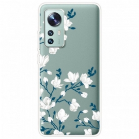Cover Xiaomi 12 / 12X Fiori Bianchi
