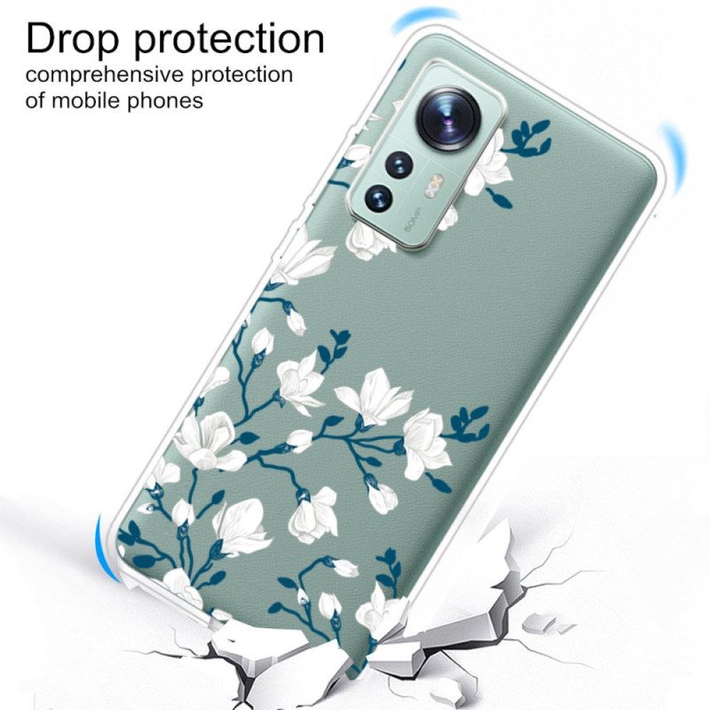 Cover Xiaomi 12 / 12X Fiori Bianchi