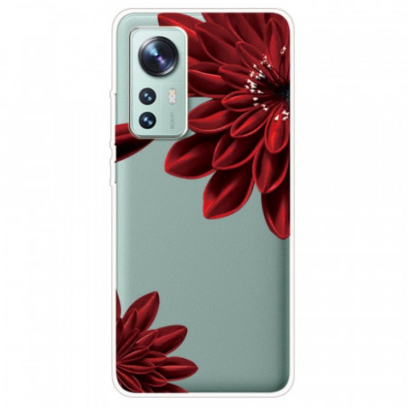 Cover Xiaomi 12 / 12X Fiori Rossi