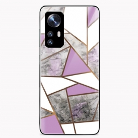 Cover Xiaomi 12 / 12X Geometria Marmo Vetro Temperato