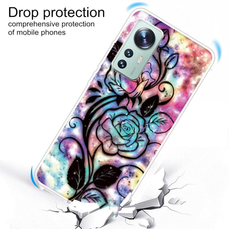 Cover Xiaomi 12 / 12X Grafico Floreale In Silicone