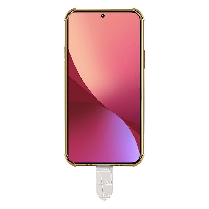 Cover Xiaomi 12 / 12X Stile Coccodrillo Con Cinturino Di Supporto