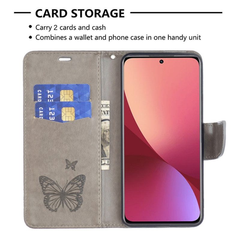 Custodia A Portafoglio Xiaomi 12 / 12X Perizoma Farfalle