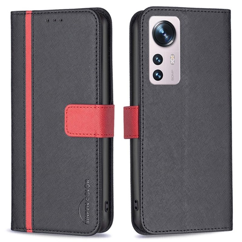 Custodia in pelle Xiaomi 12 / 12X Colore Binfen Bicolore
