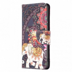 Custodia in pelle Xiaomi 12 / 12X Elefanti Indiani