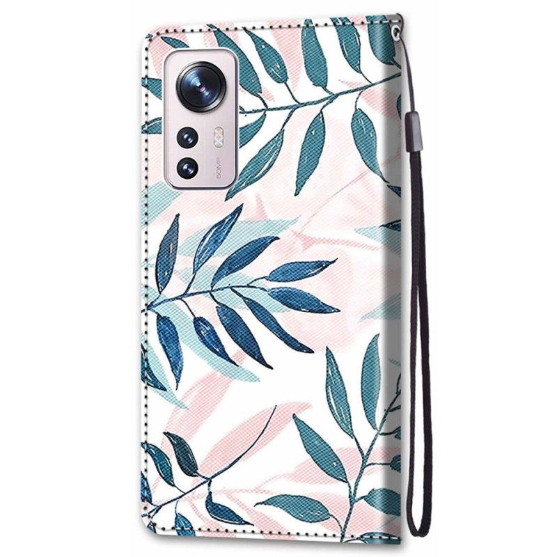 Custodia in pelle Xiaomi 12 / 12X Grafica Con Cordino