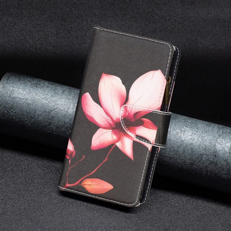 Custodia in pelle Xiaomi 12 / 12X Tasca Con Zip A Fiore