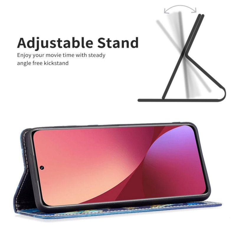 Folio Cover Xiaomi 12 / 12X Custodia in pelle Farfalle Colorate