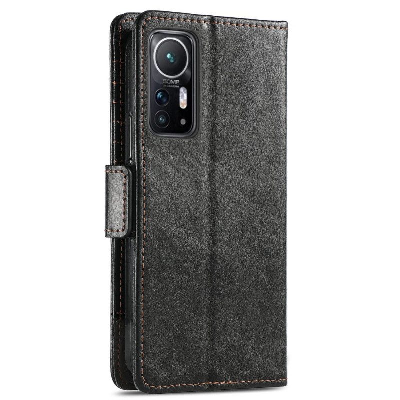 Folio Cover Xiaomi 12 / 12X Doppia Chiusura Bicolore