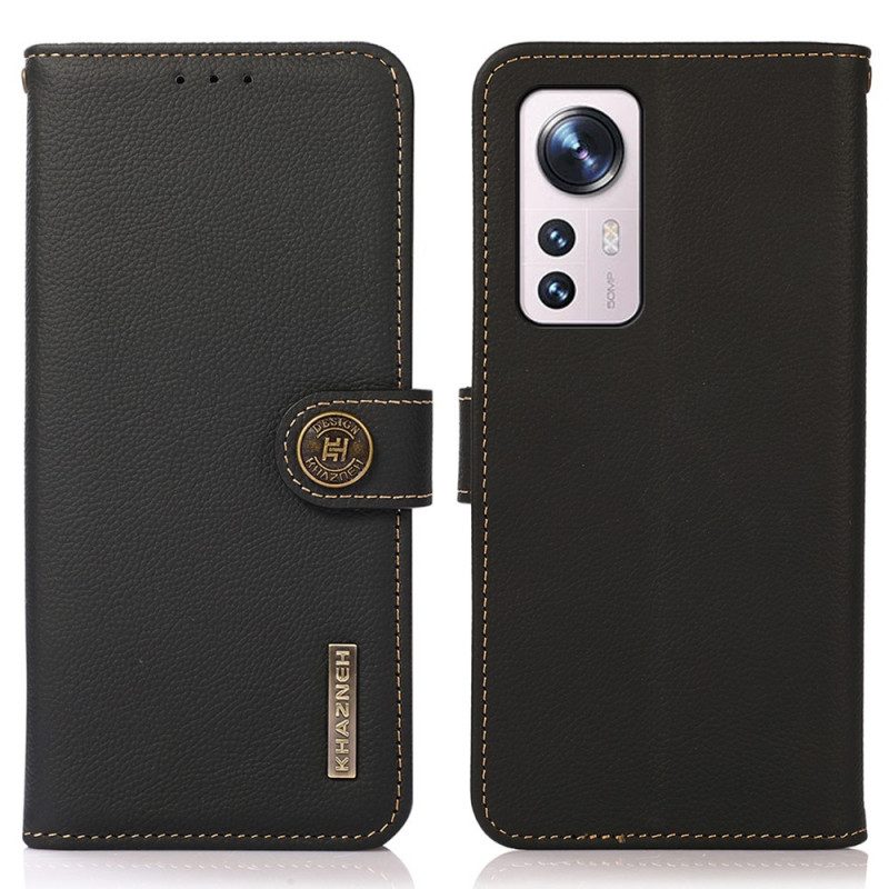 Folio Cover Xiaomi 12 / 12X Khazneh Rfid In Vera Pelle