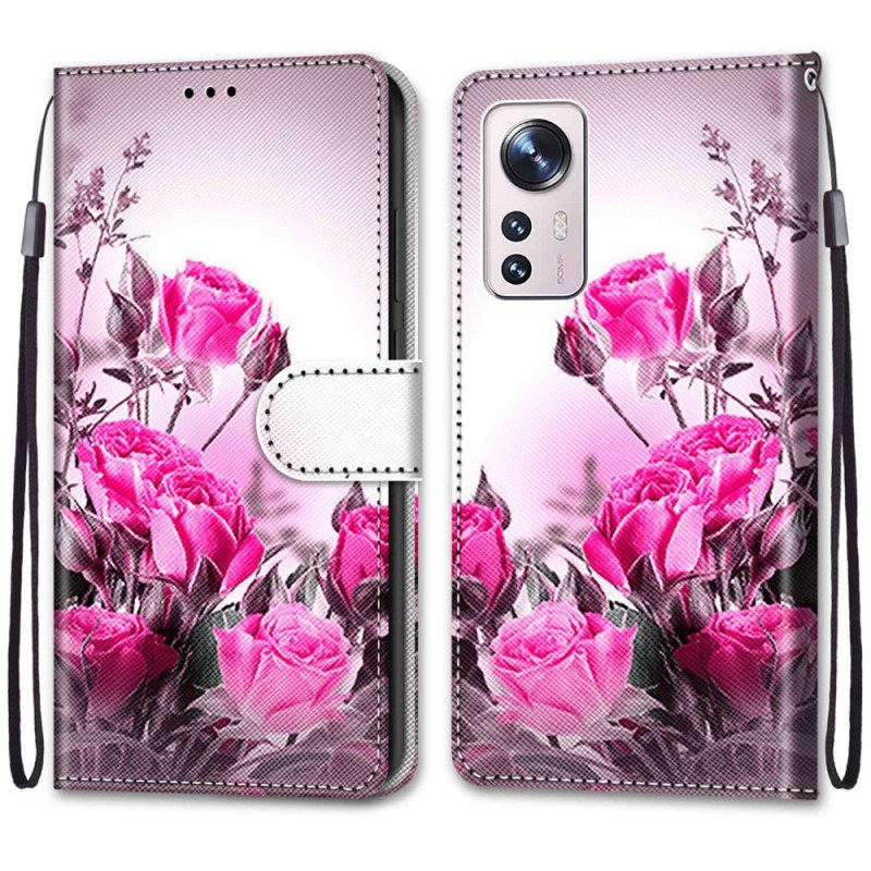 Folio Cover Xiaomi 12 / 12X Strappy Floreale