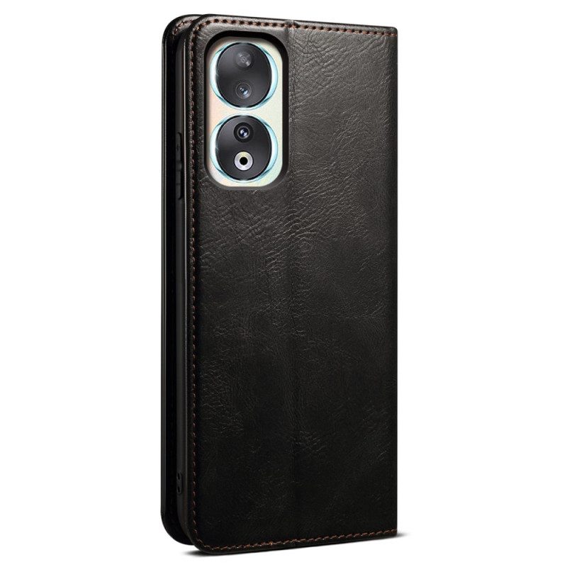 Folio Cover Honor 90 Pro Custodia in pelle Finta Pelle Cerata