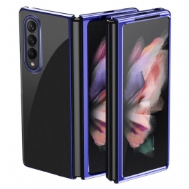 Cover Samsung Galaxy Z Fold 3 5G Bordi In Stile Metallo Trasparente