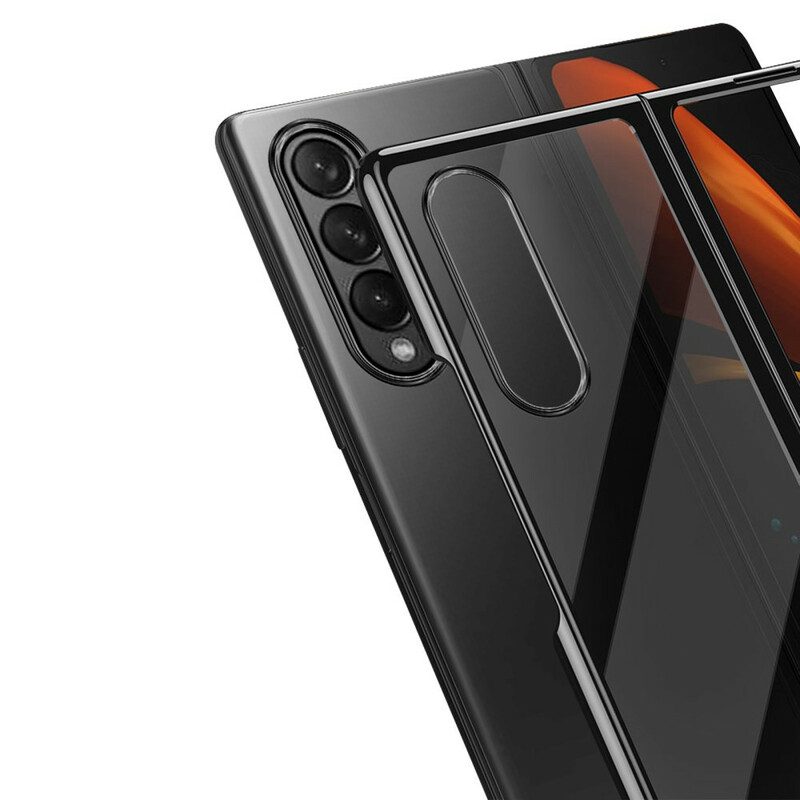 Cover Samsung Galaxy Z Fold 3 5G Bordi Metallici Trasparenti