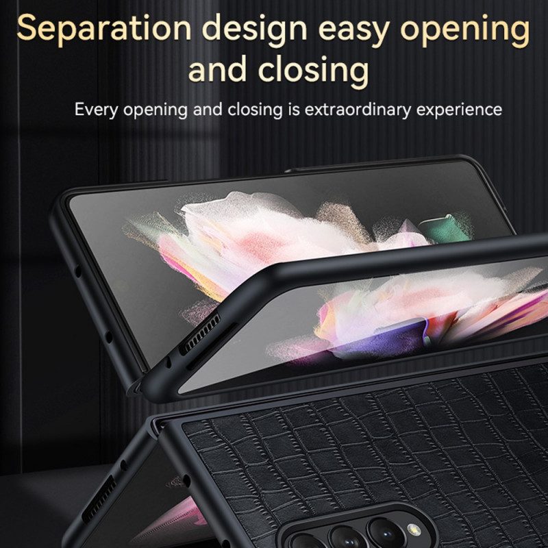 Cover Samsung Galaxy Z Fold 3 5G Pelle Di Coccodrillo Stile Sulada