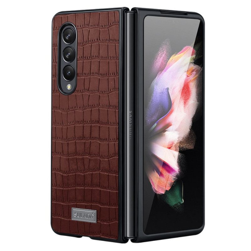 Cover Samsung Galaxy Z Fold 3 5G Pelle Di Coccodrillo Stile Sulada
